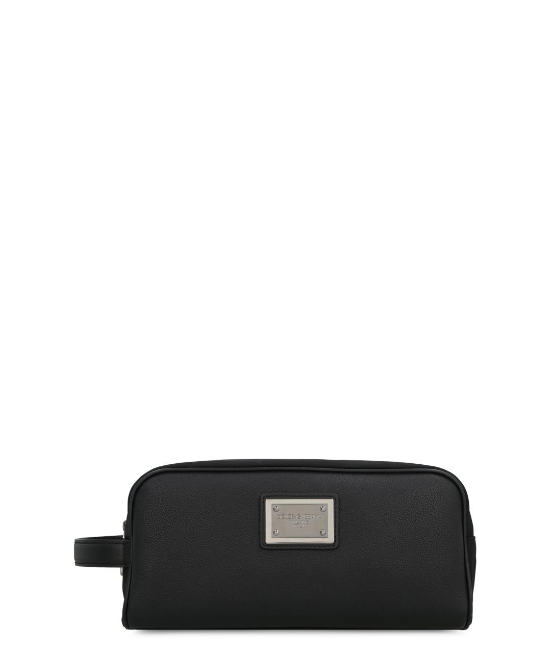 DOLCE&GABBANA Черная кожаная барсетка, фото 1