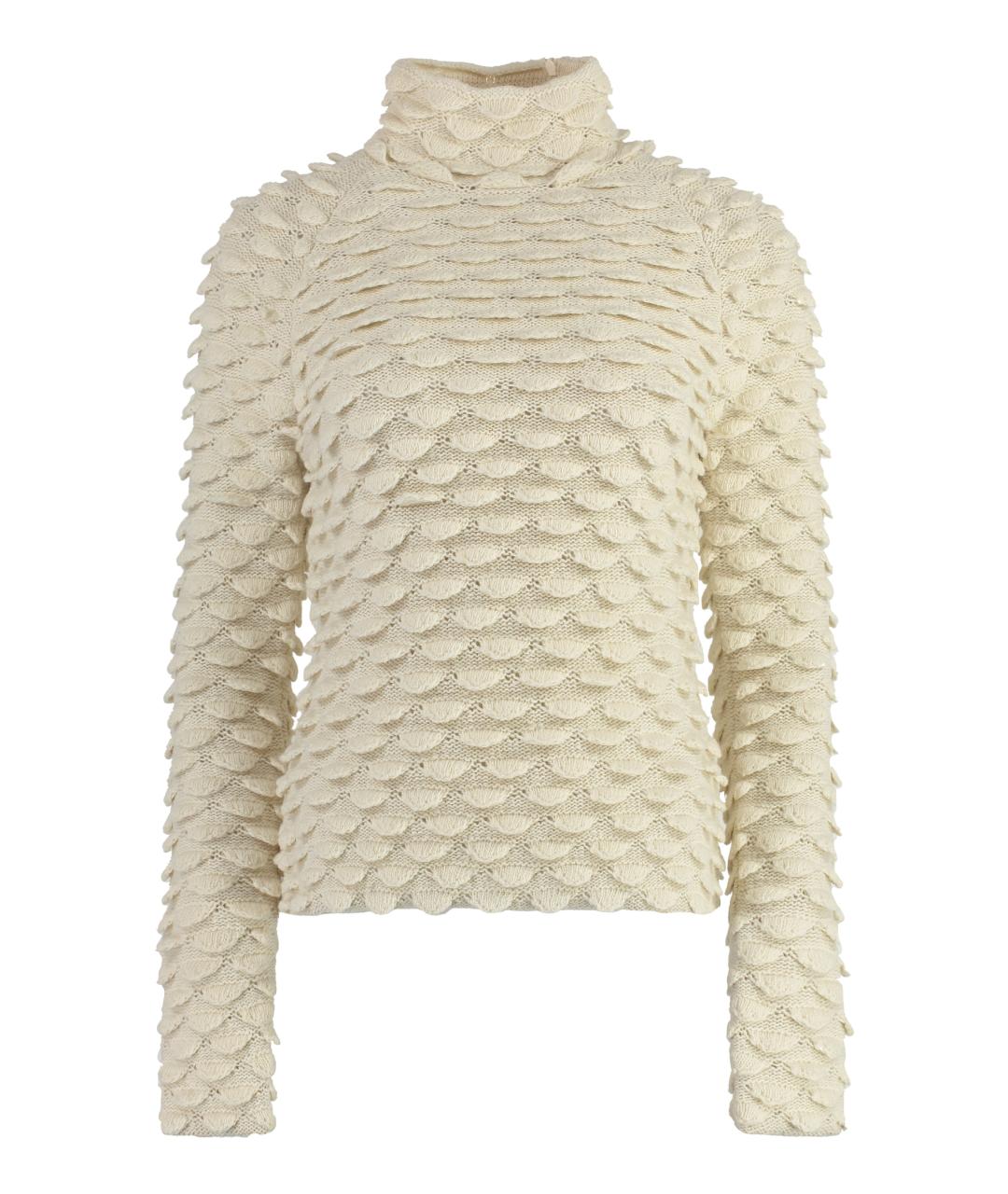 BOTTEGA VENETA Бежевый шерстяной джемпер / свитер, фото 1