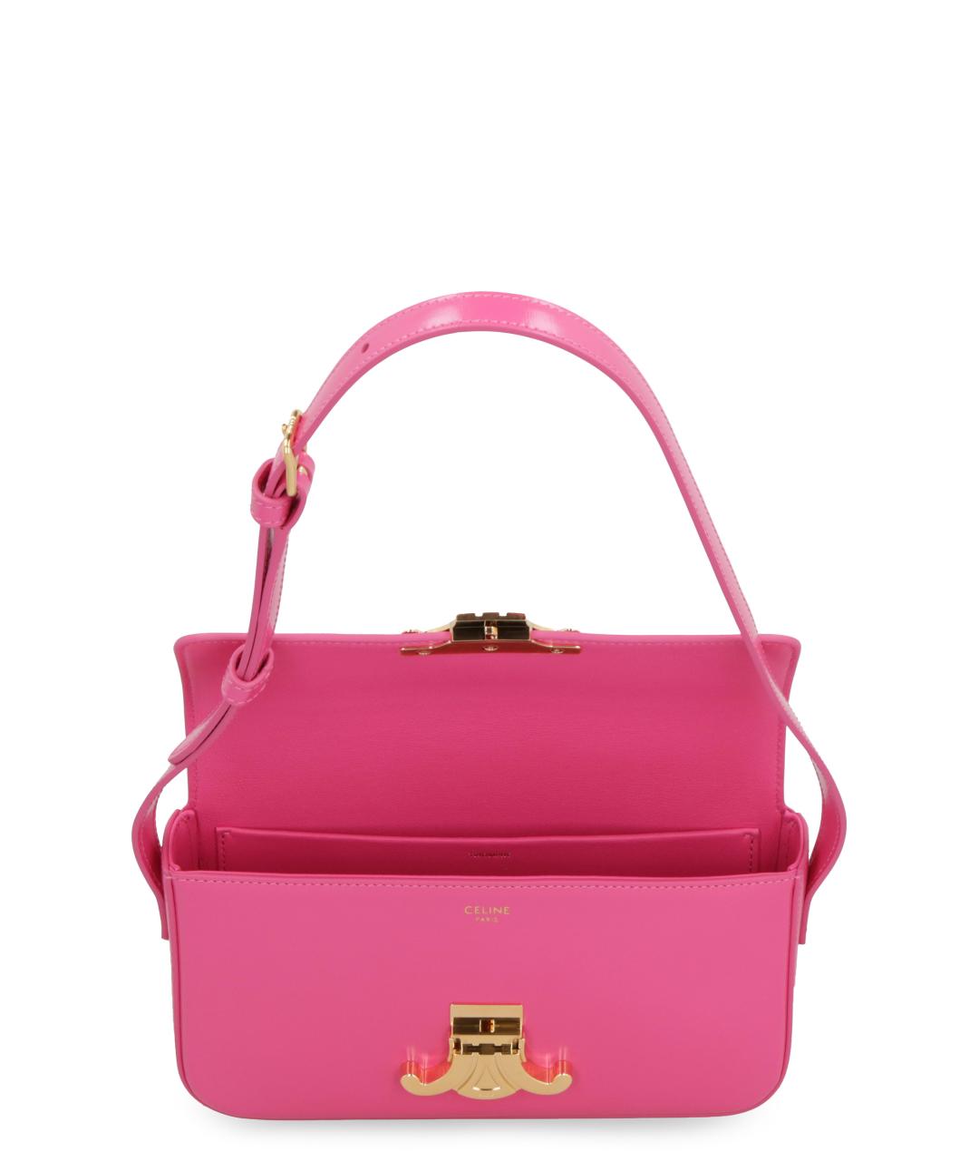 CELINE Розовая кожаная сумка через плечо, фото 5