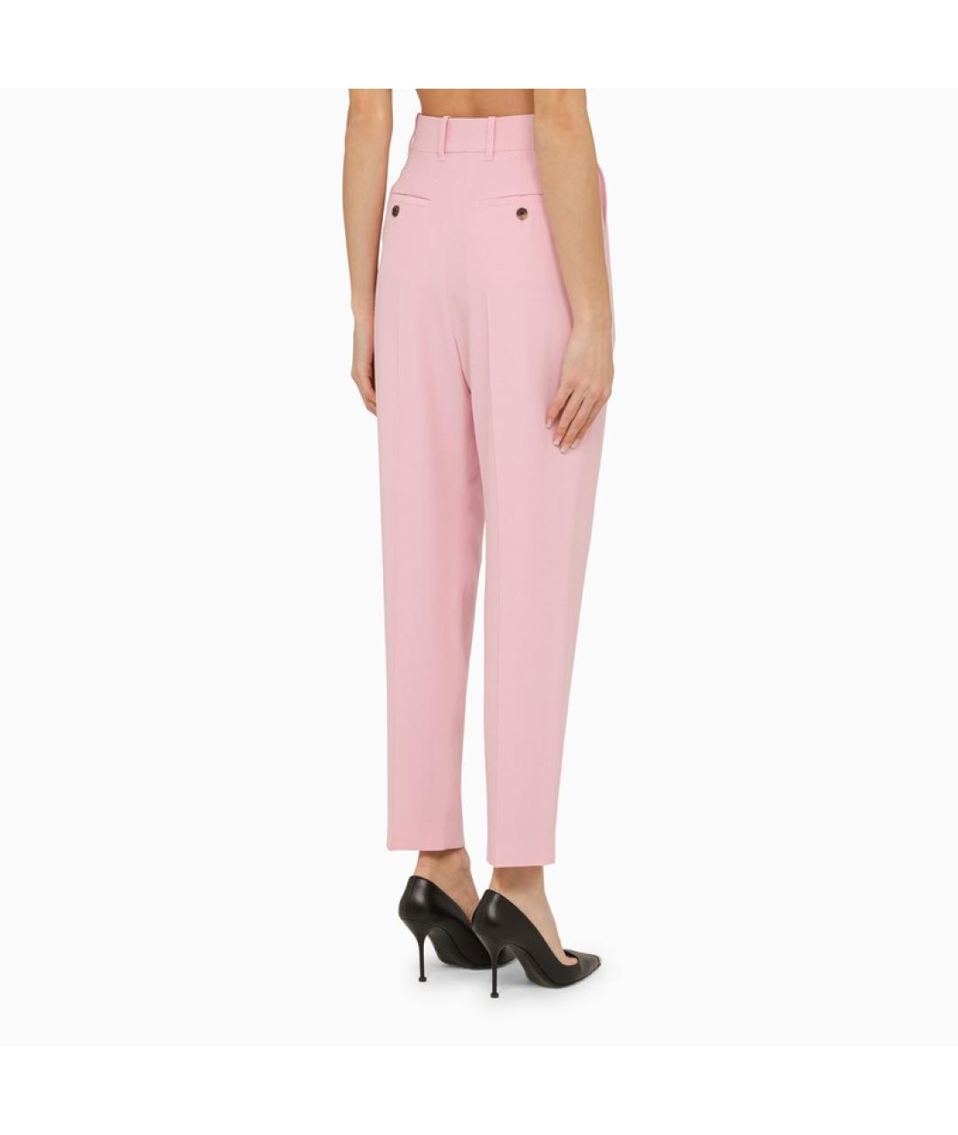 ALEXANDER MCQUEEN Розовые вискозные прямые брюки, фото 5