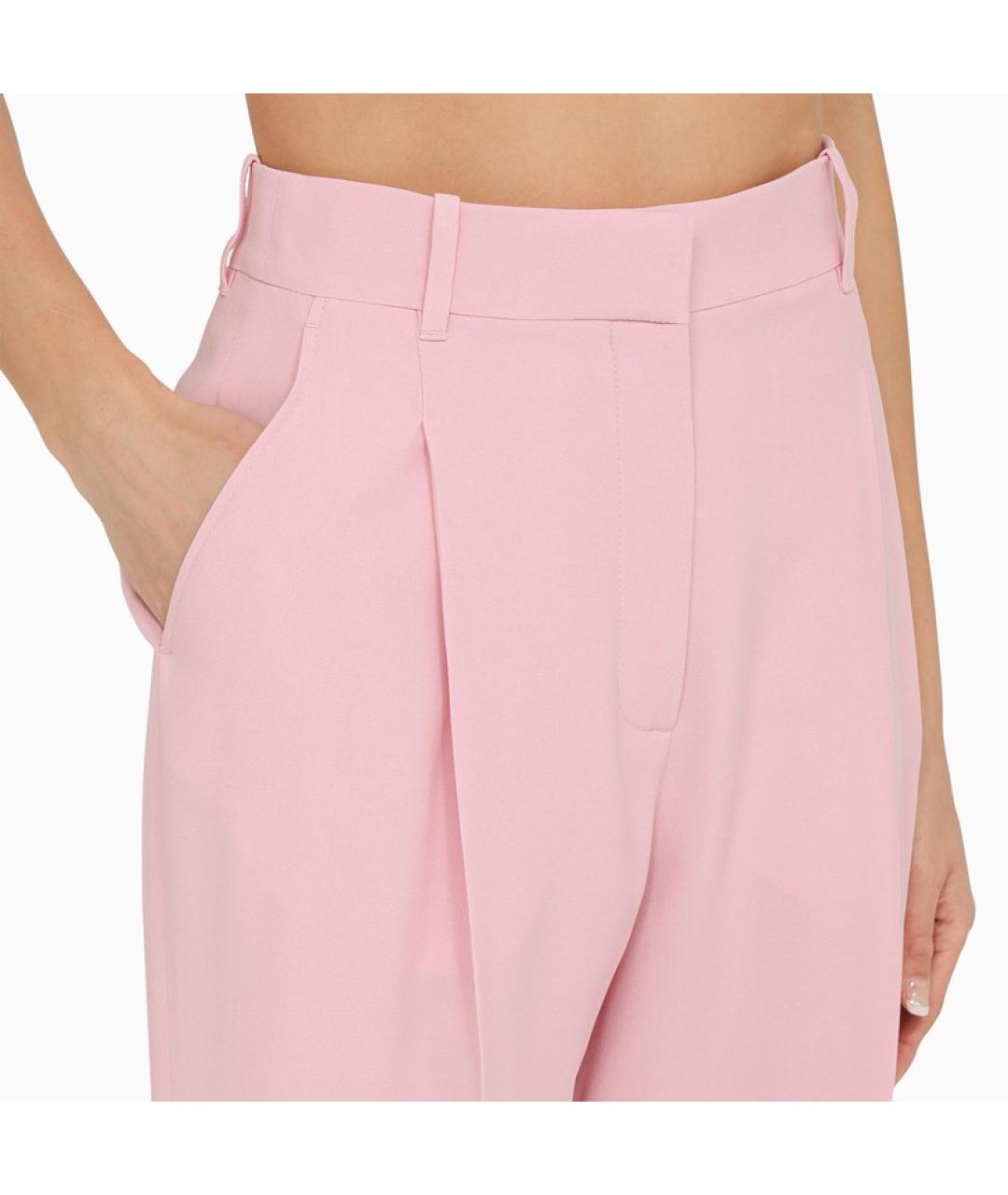 ALEXANDER MCQUEEN Розовые вискозные прямые брюки, фото 6