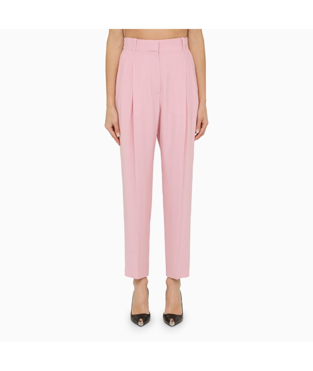 ALEXANDER MCQUEEN Розовые вискозные прямые брюки, фото 2