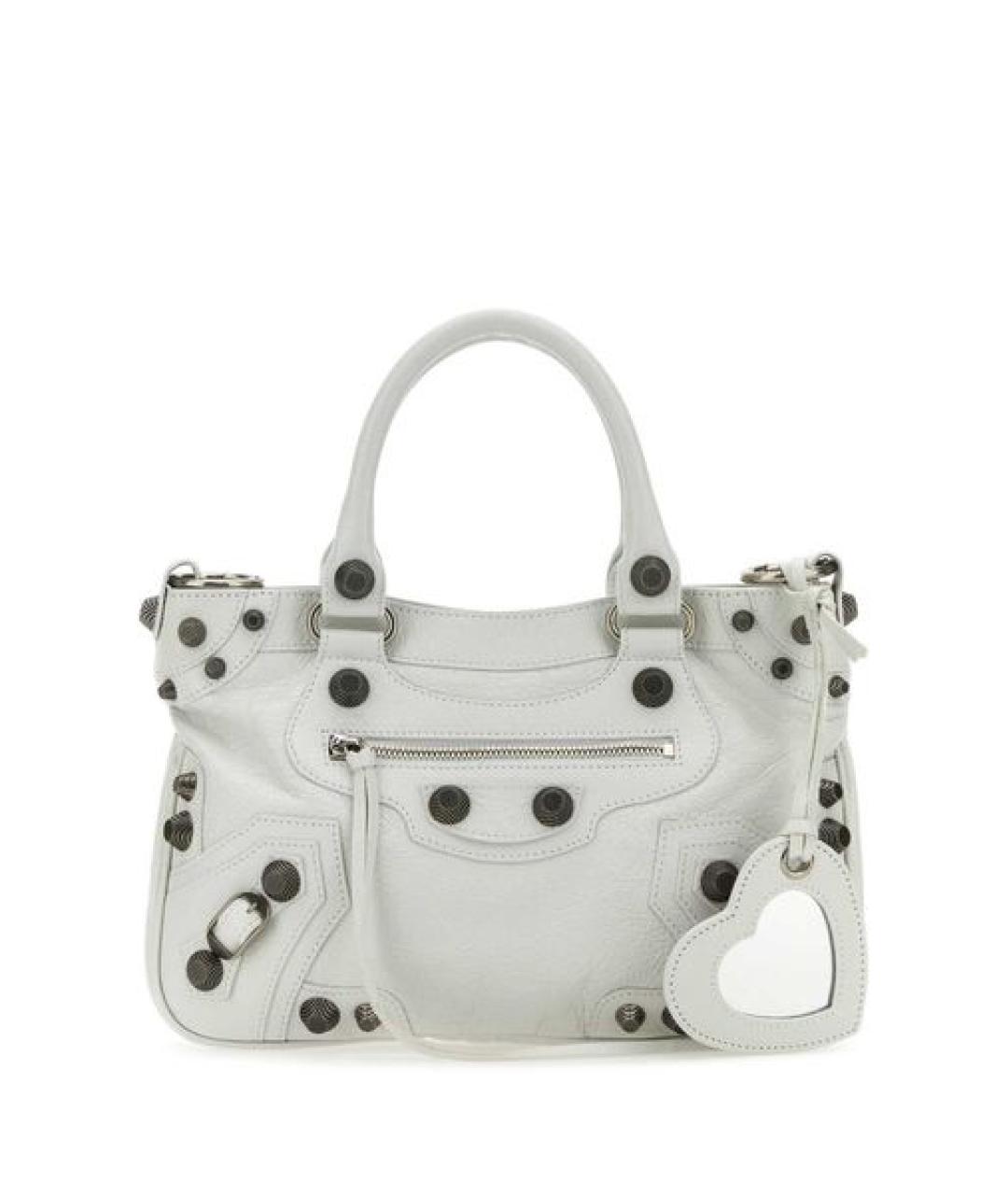 BALENCIAGA Белая кожаная сумка тоут, фото 1