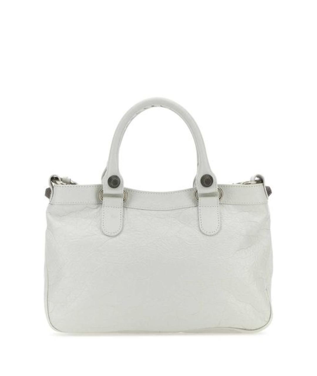 BALENCIAGA Белая кожаная сумка тоут, фото 2