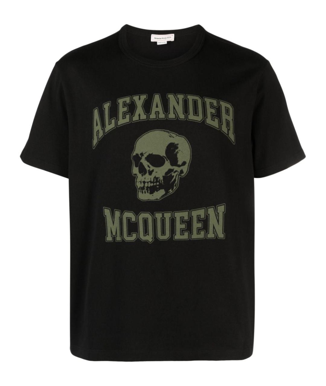 ALEXANDER MCQUEEN Черная хлопковая футболка, фото 1