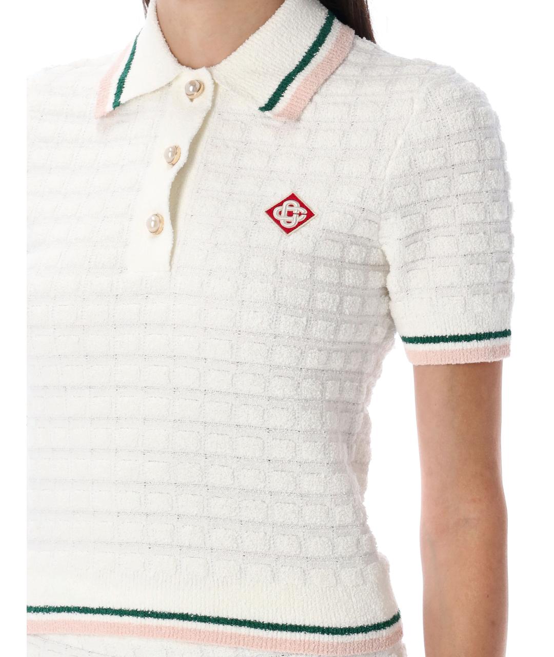 CASABLANCA Белая хлопковая футболка, фото 3