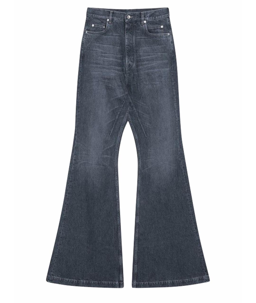 RICK OWENS DRKSHDW Серые хлопковые прямые джинсы, фото 1