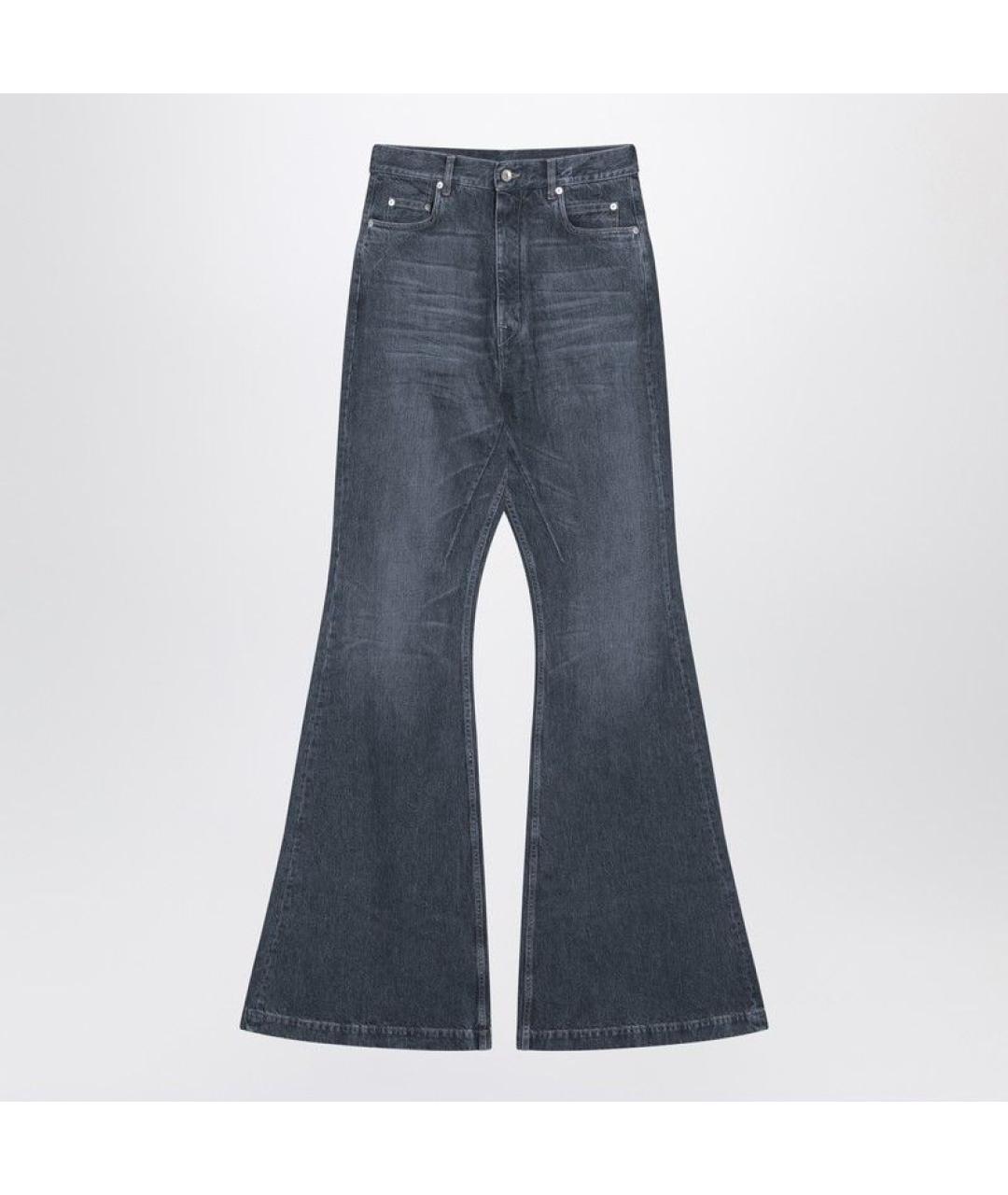 RICK OWENS DRKSHDW Серые хлопковые прямые джинсы, фото 3