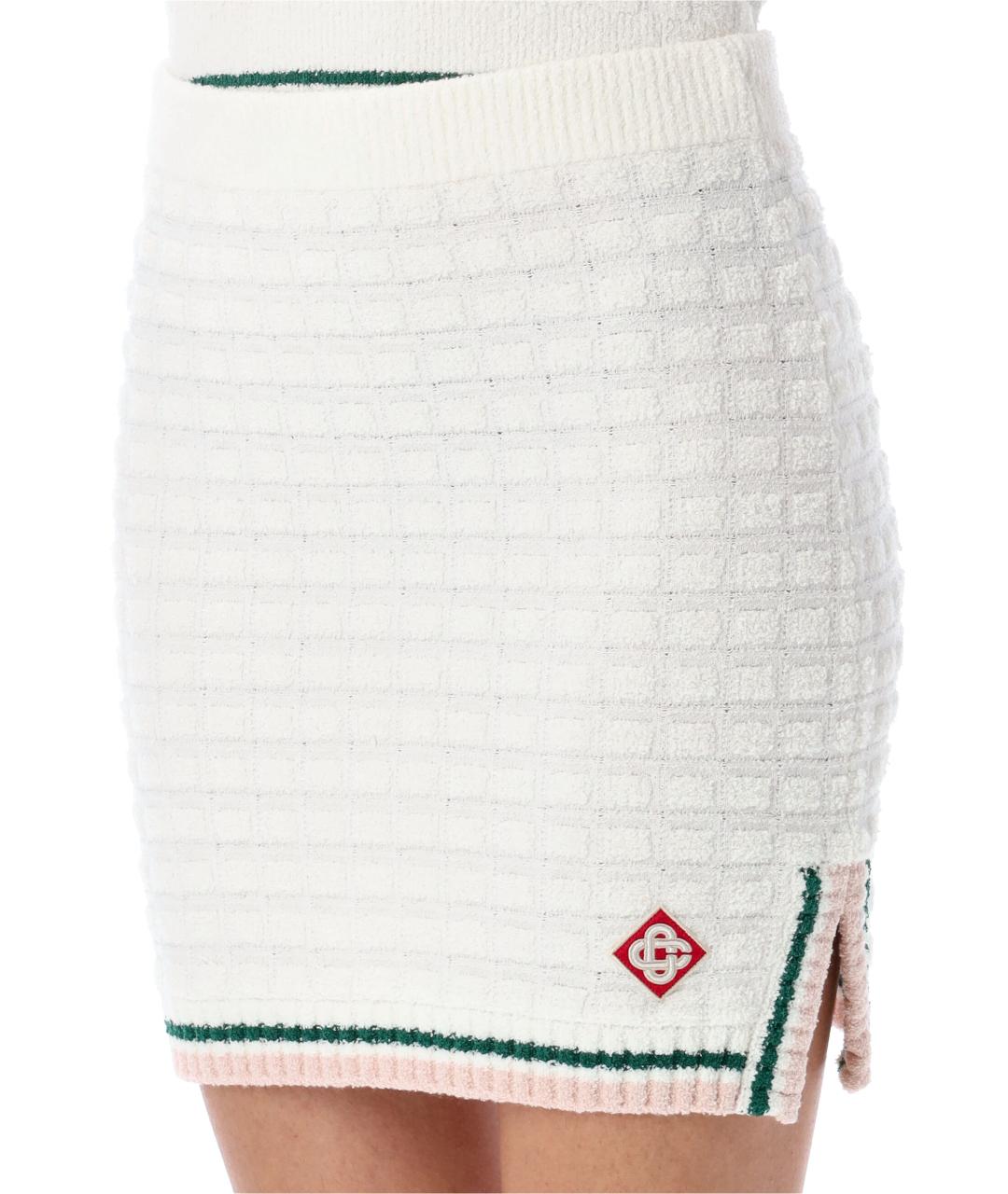 CASABLANCA Белая хлопковая юбка мини, фото 3