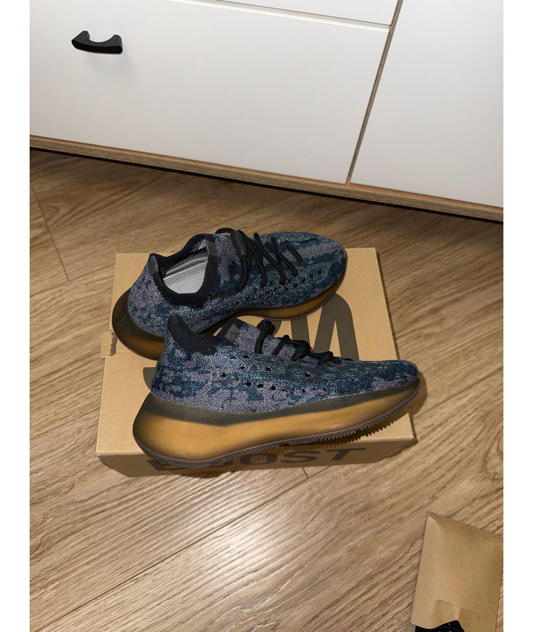 ADIDAS YEEZY Темно-синие текстильные кроссовки, фото 7