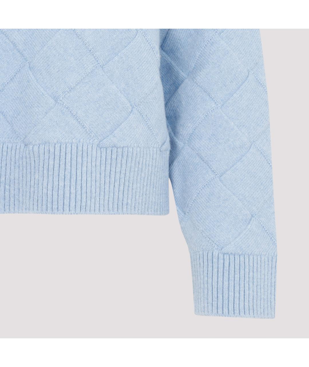 BOTTEGA VENETA Голубой шерстяной джемпер / свитер, фото 6