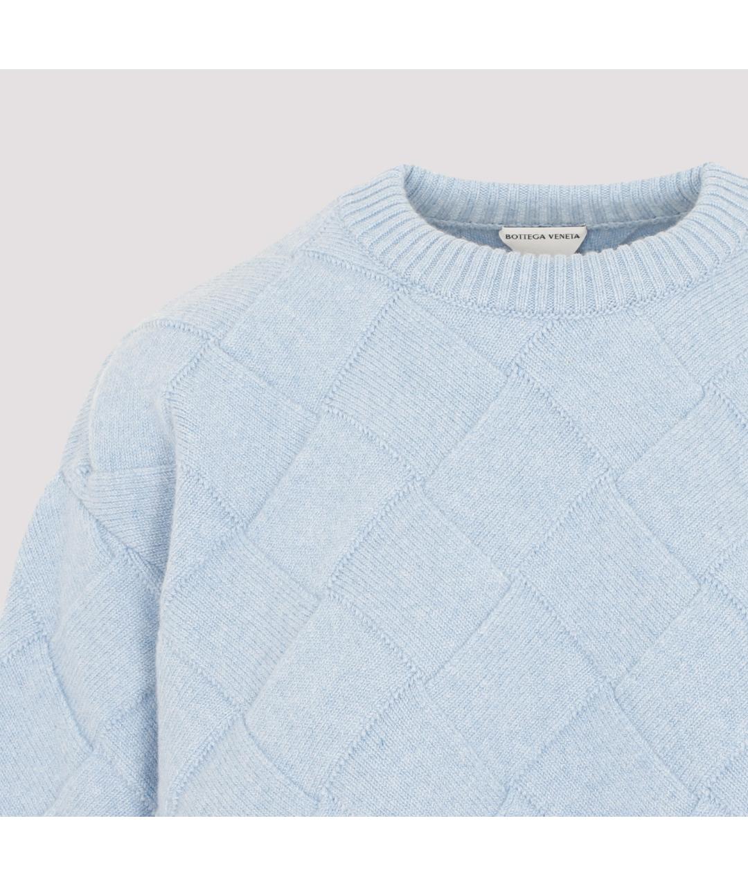 BOTTEGA VENETA Голубой шерстяной джемпер / свитер, фото 5