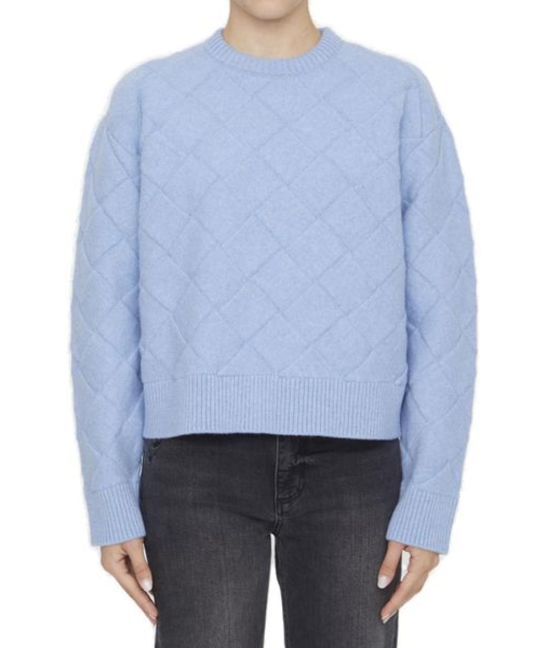 BOTTEGA VENETA Голубой шерстяной джемпер / свитер, фото 2