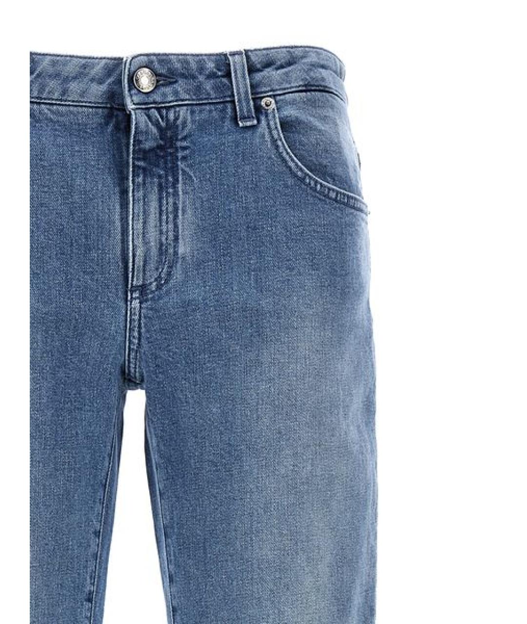 DOLCE&GABBANA Синие хлопковые прямые джинсы, фото 3