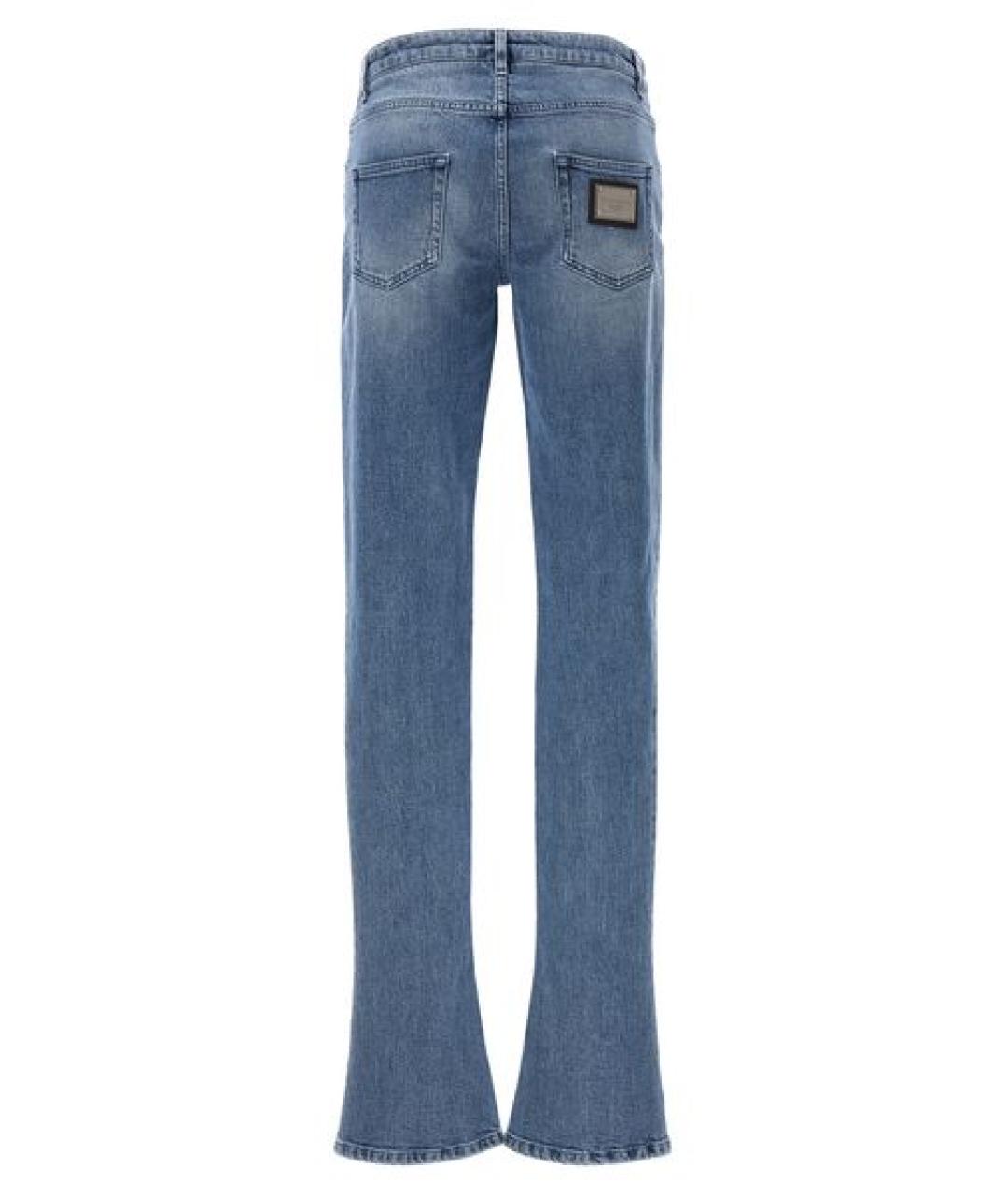 DOLCE&GABBANA Синие хлопковые прямые джинсы, фото 2