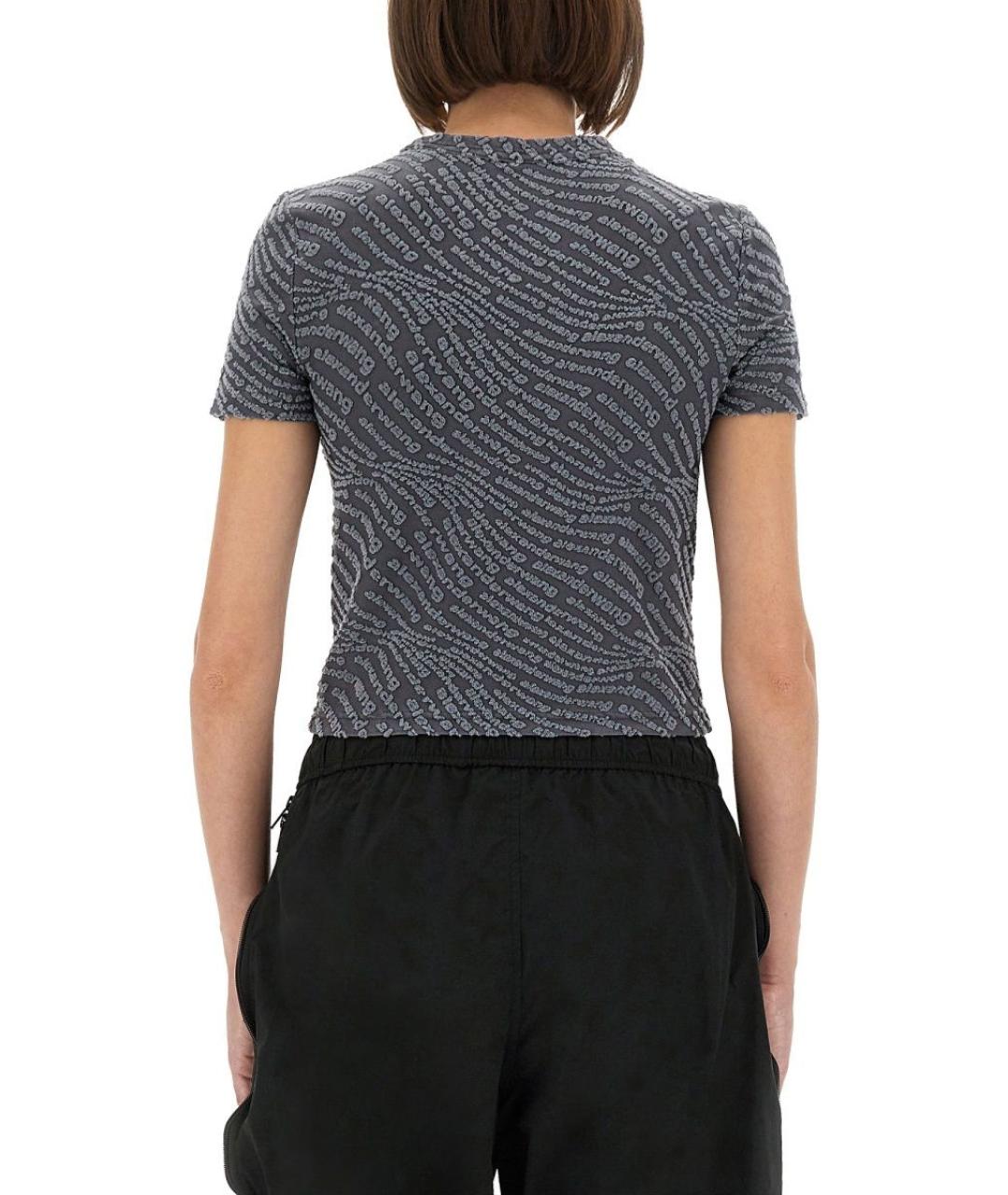 T BY ALEXANDER WANG Серая полиэстеровая футболка, фото 4