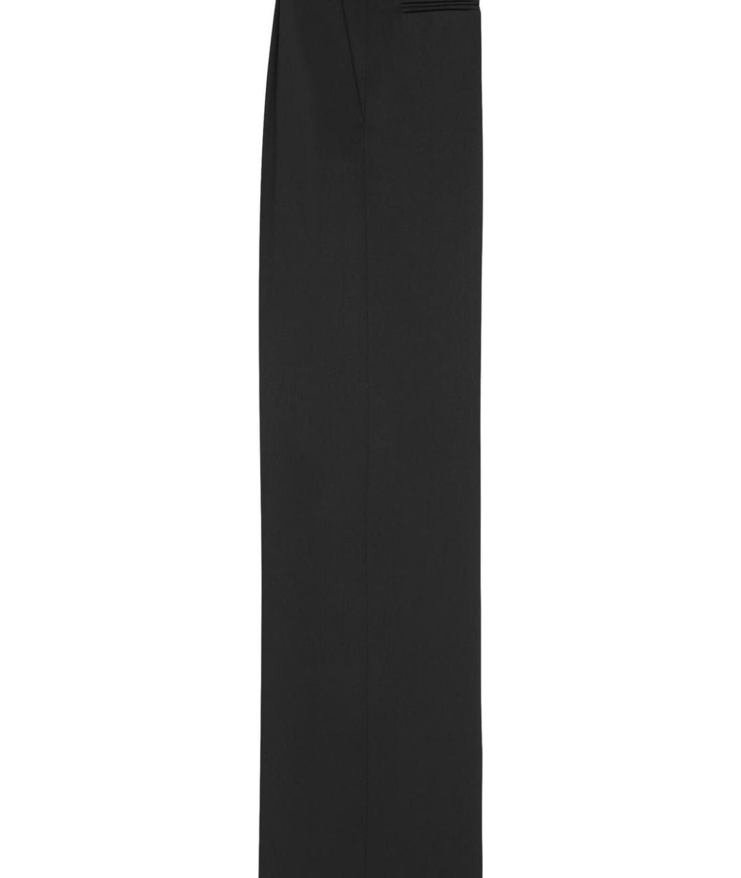 SAINT LAURENT Черные шелковые прямые брюки, фото 2
