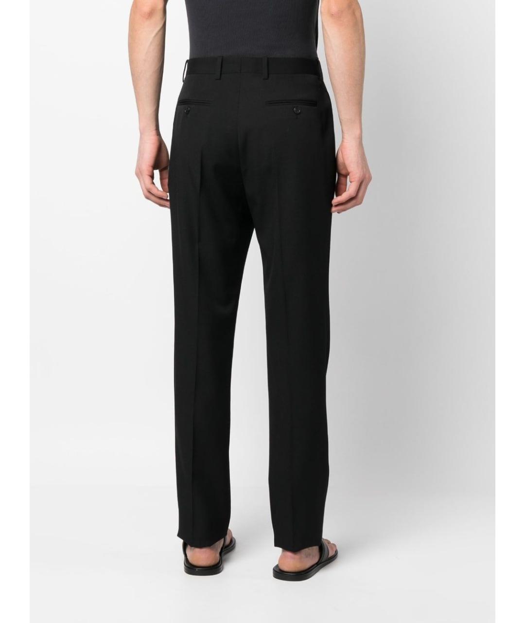 SAINT LAURENT Черные шерстяные повседневные брюки, фото 4