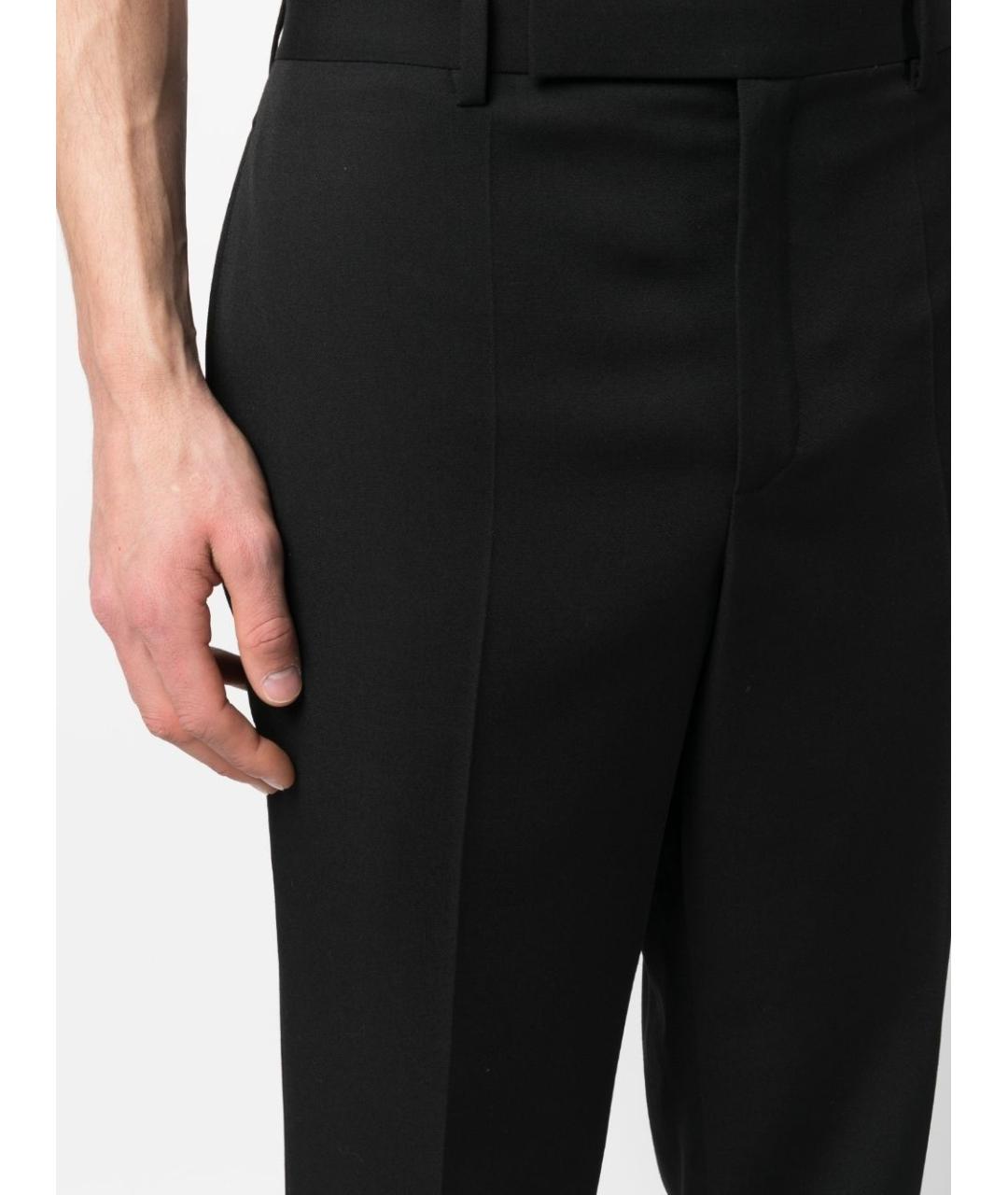 SAINT LAURENT Черные шерстяные повседневные брюки, фото 5