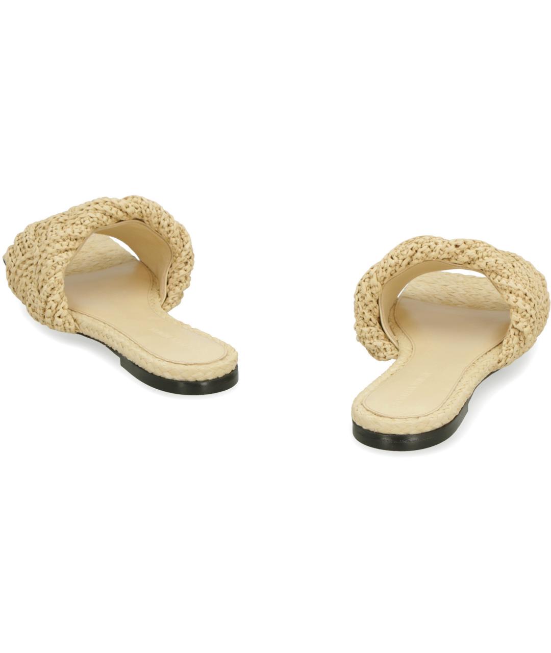 BOTTEGA VENETA Бежевые кожаные сандалии, фото 3