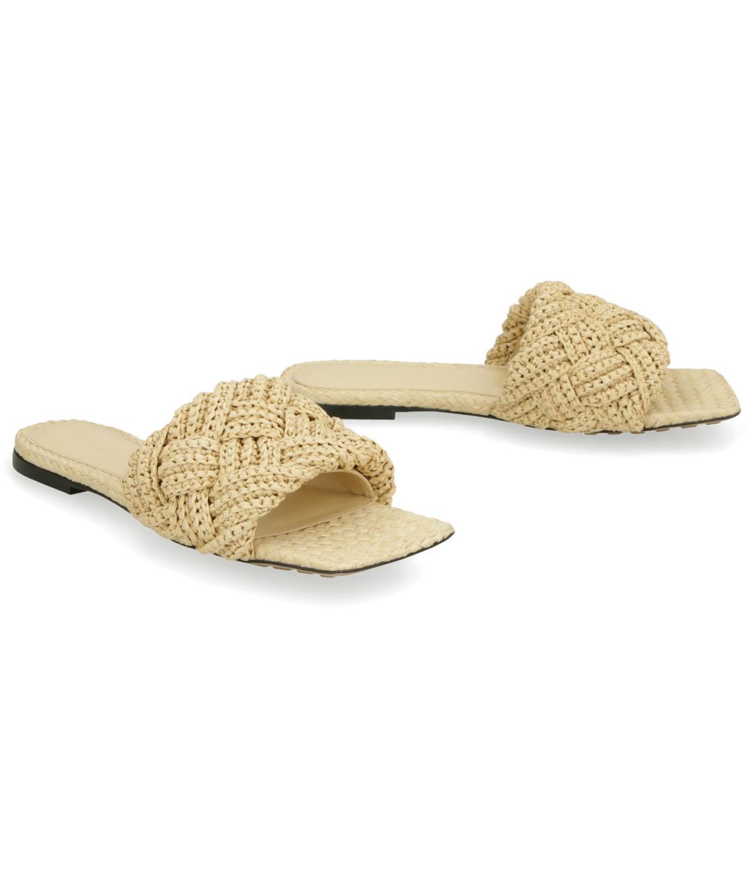 BOTTEGA VENETA Бежевые кожаные сандалии, фото 2