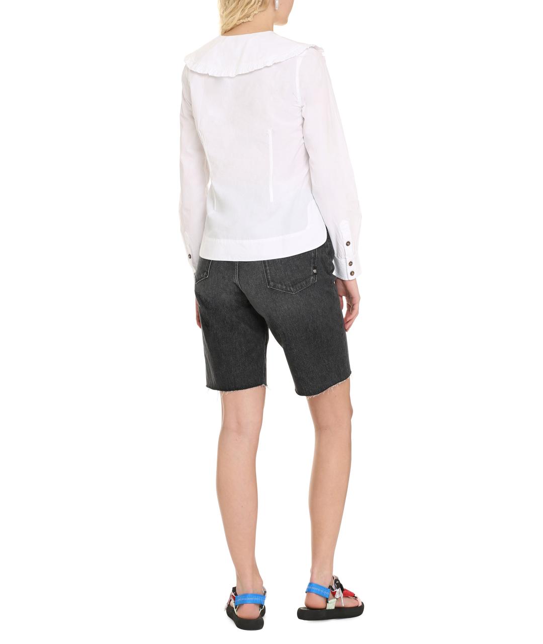 GANNI Белая хлопковая рубашка, фото 4