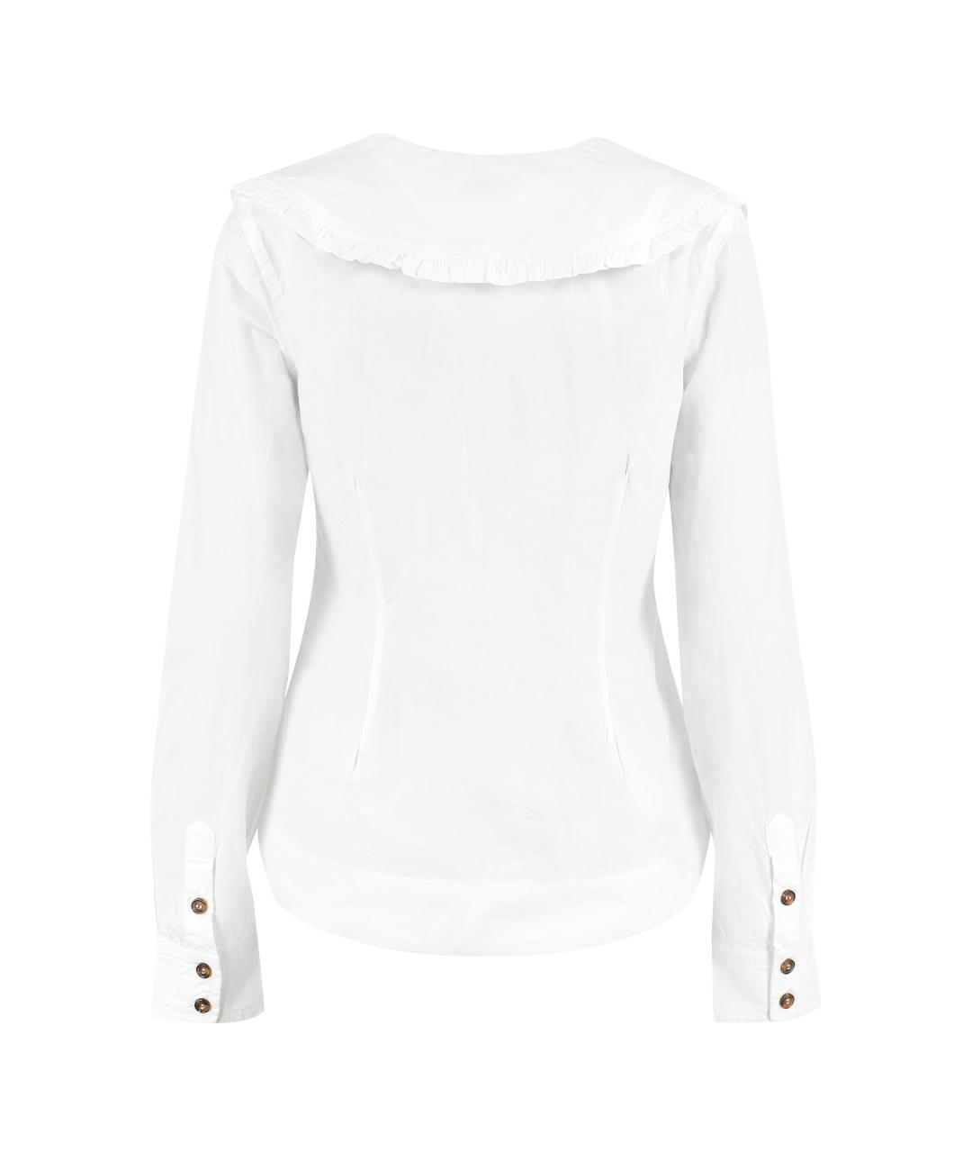 GANNI Белая хлопковая рубашка, фото 2