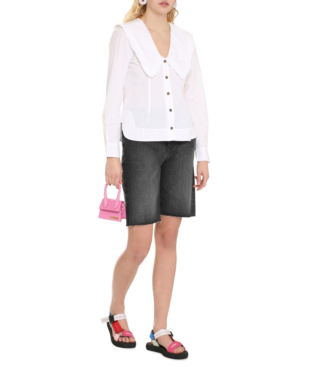 GANNI Белая хлопковая рубашка, фото 3