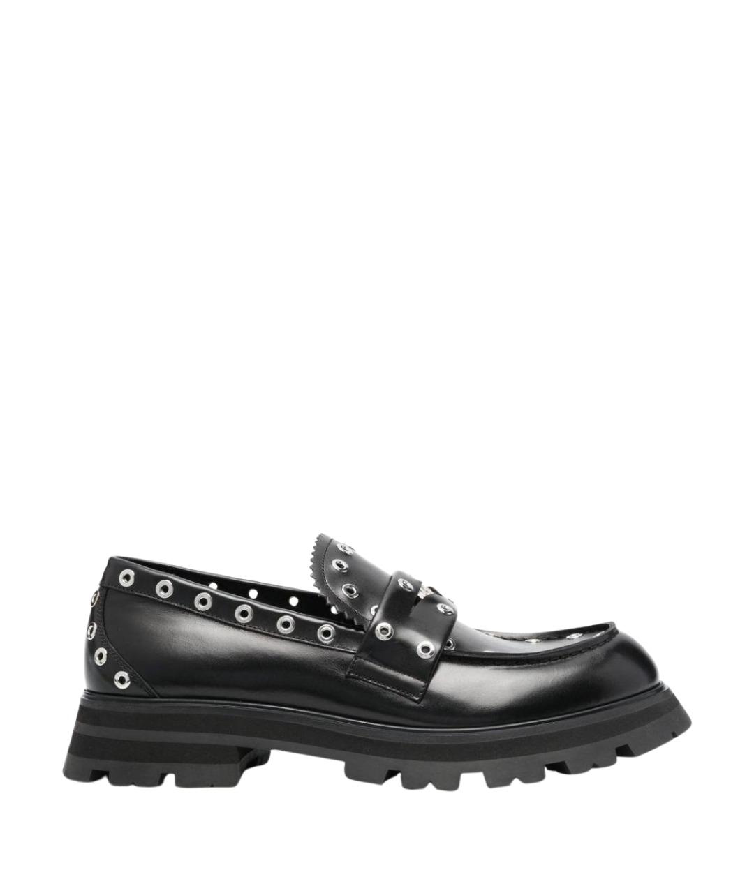 ALEXANDER MCQUEEN Черные кожаные лоферы, фото 1