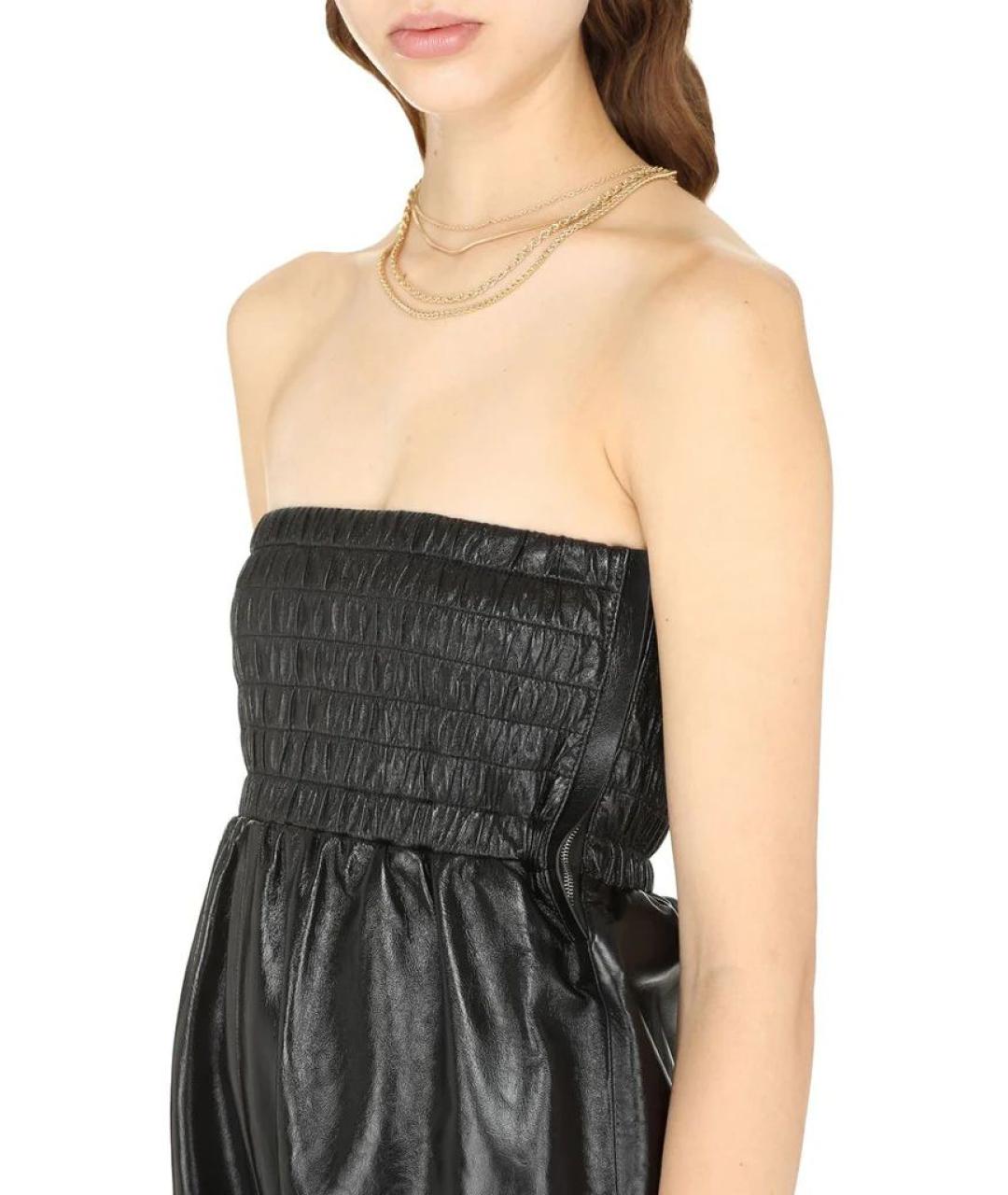 BOTTEGA VENETA Черный кожаный комбинезон, фото 5