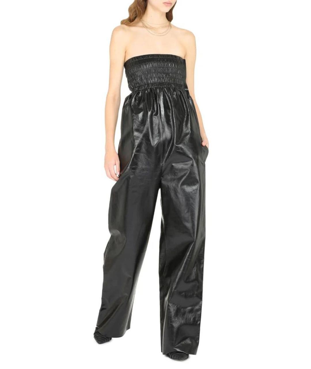 BOTTEGA VENETA Черный кожаный комбинезон, фото 3