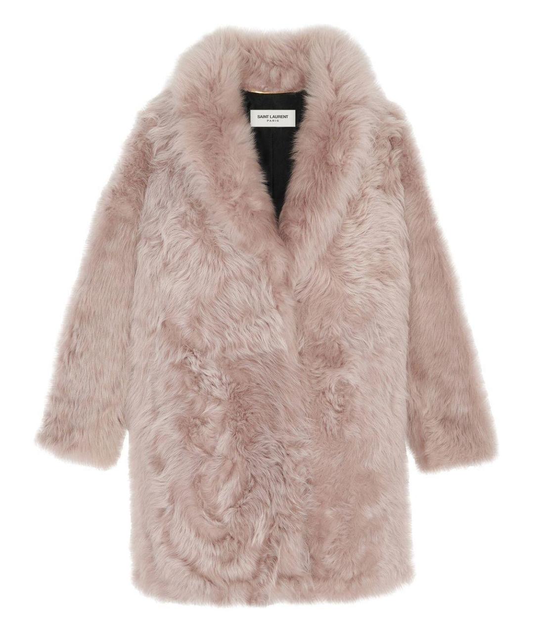 SAINT LAURENT Розовая меховая шуба, фото 1