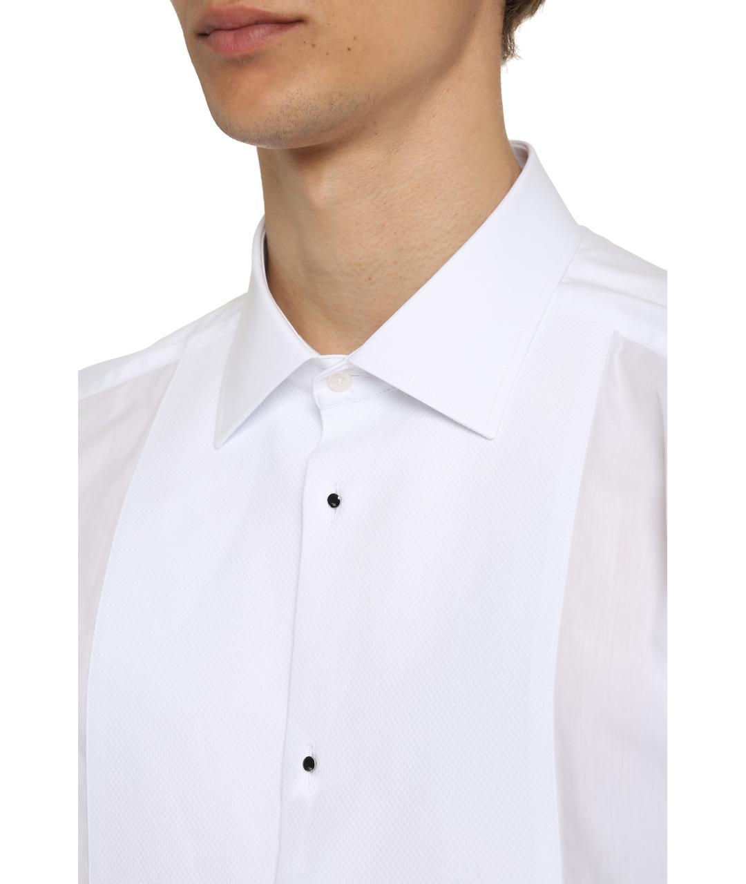 DOLCE&GABBANA Белая хлопковая классическая рубашка, фото 4
