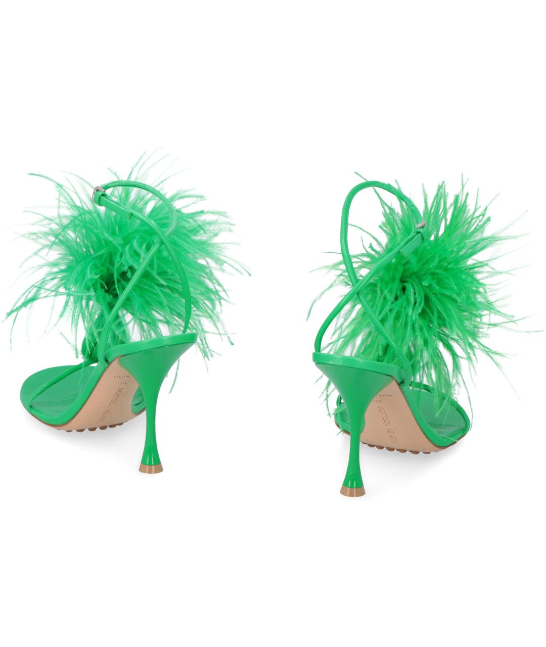 BOTTEGA VENETA Зеленые кожаные туфли, фото 3