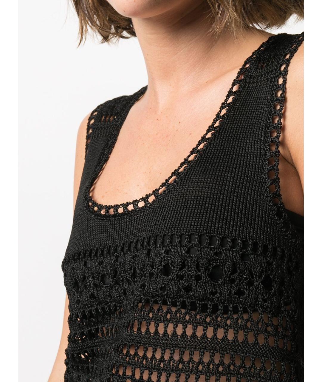 SAINT LAURENT Черная вискозная майка, фото 5