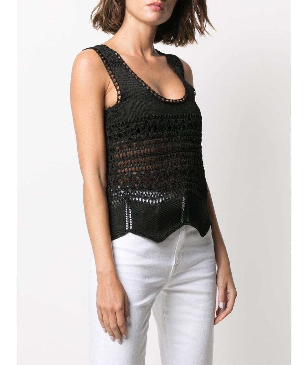 SAINT LAURENT Черная вискозная майка, фото 3