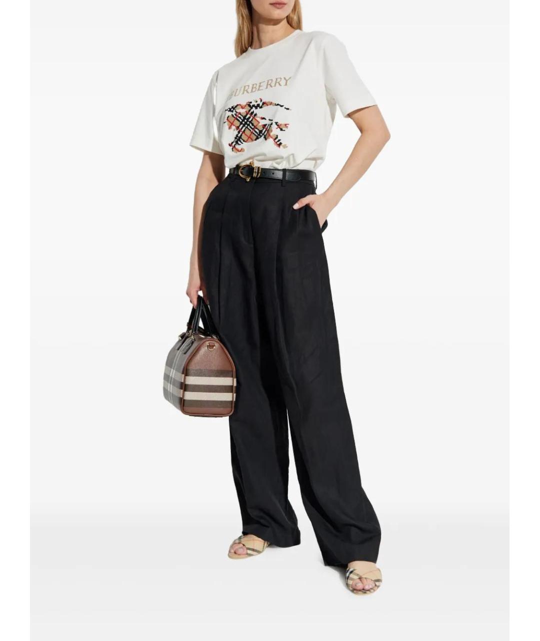 BURBERRY Белая хлопковая футболка, фото 2