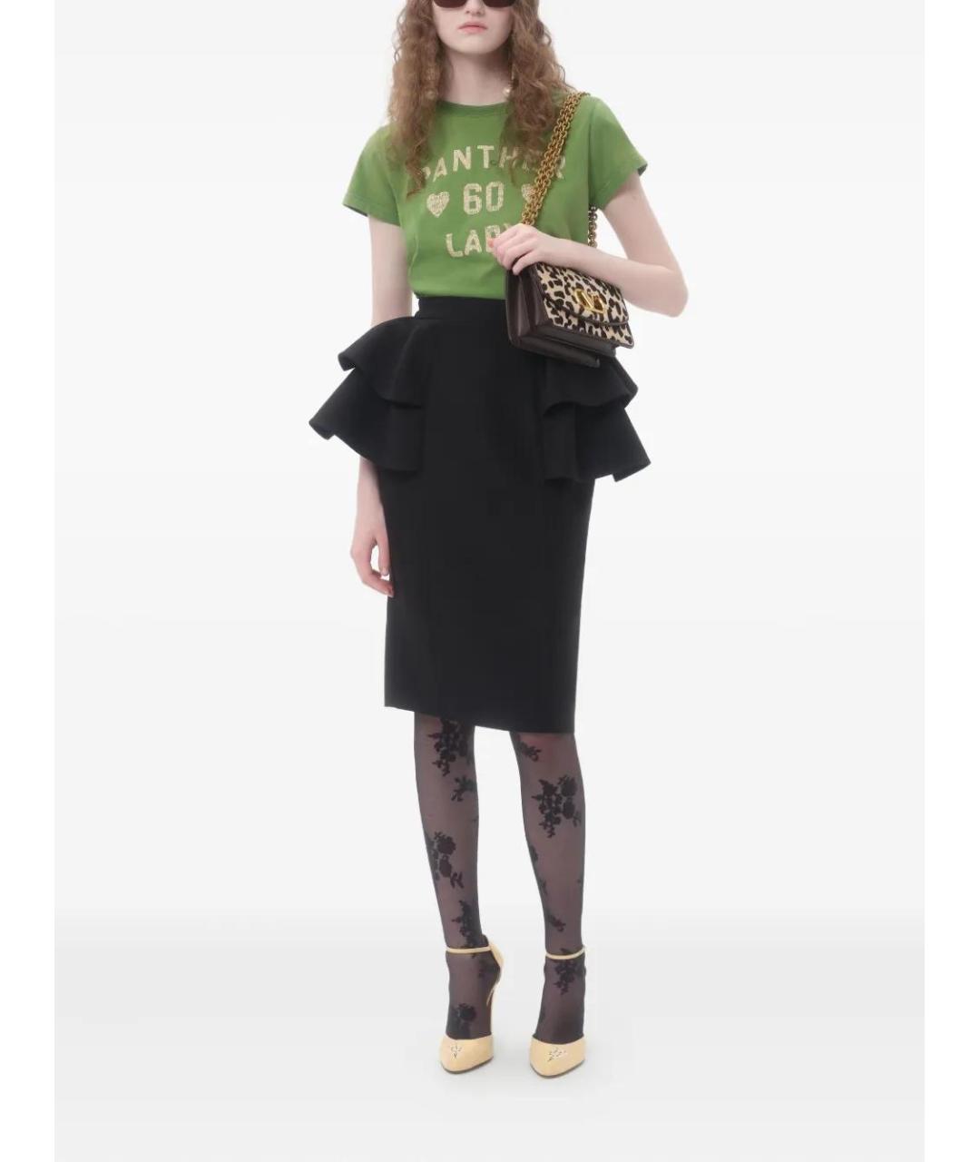 VALENTINO Черная шерстяная юбка миди, фото 3