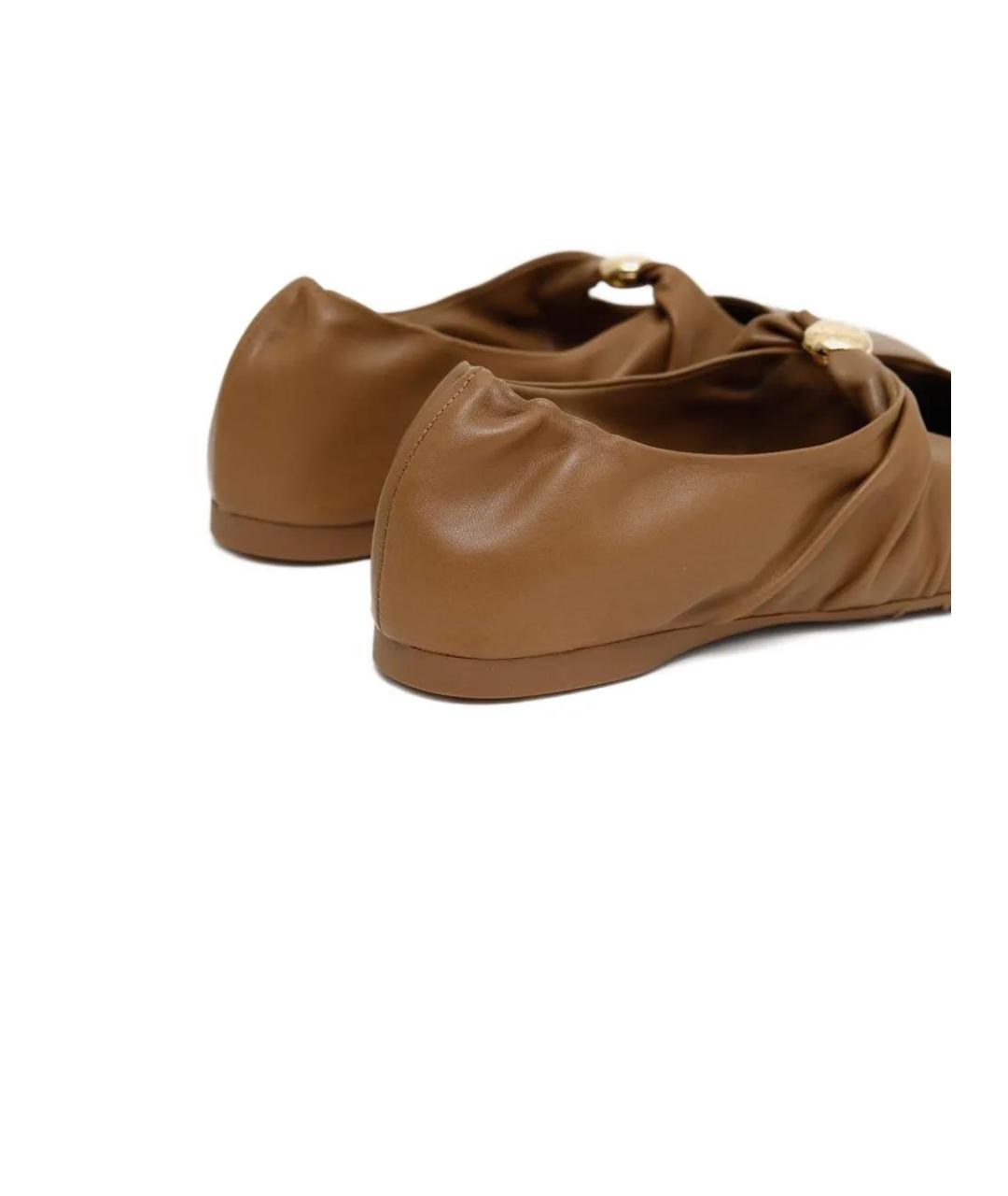 LOEWE Коричневые кожаные балетки, фото 3