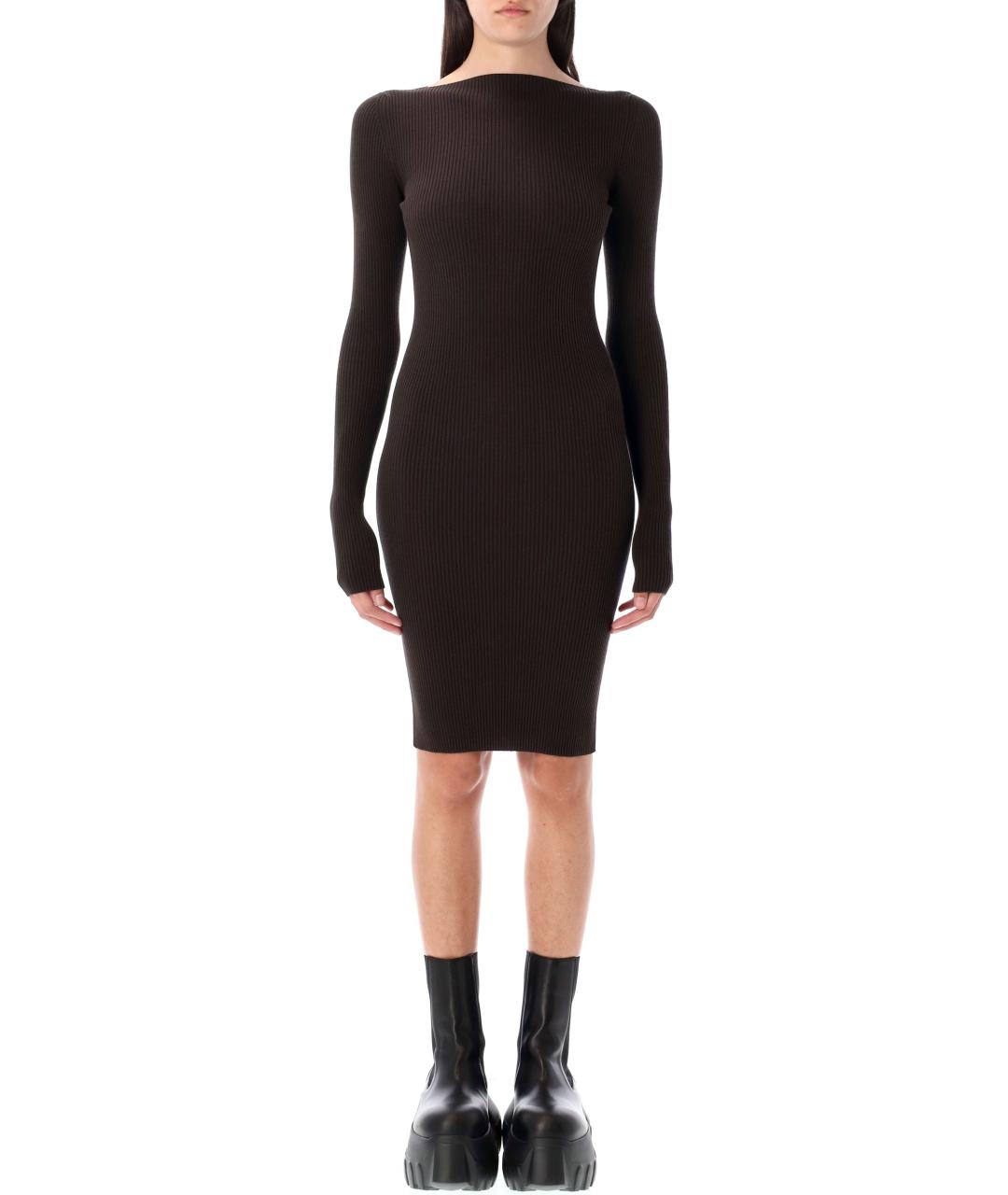 RICK OWENS Коричневое вискозное повседневное платье, фото 4