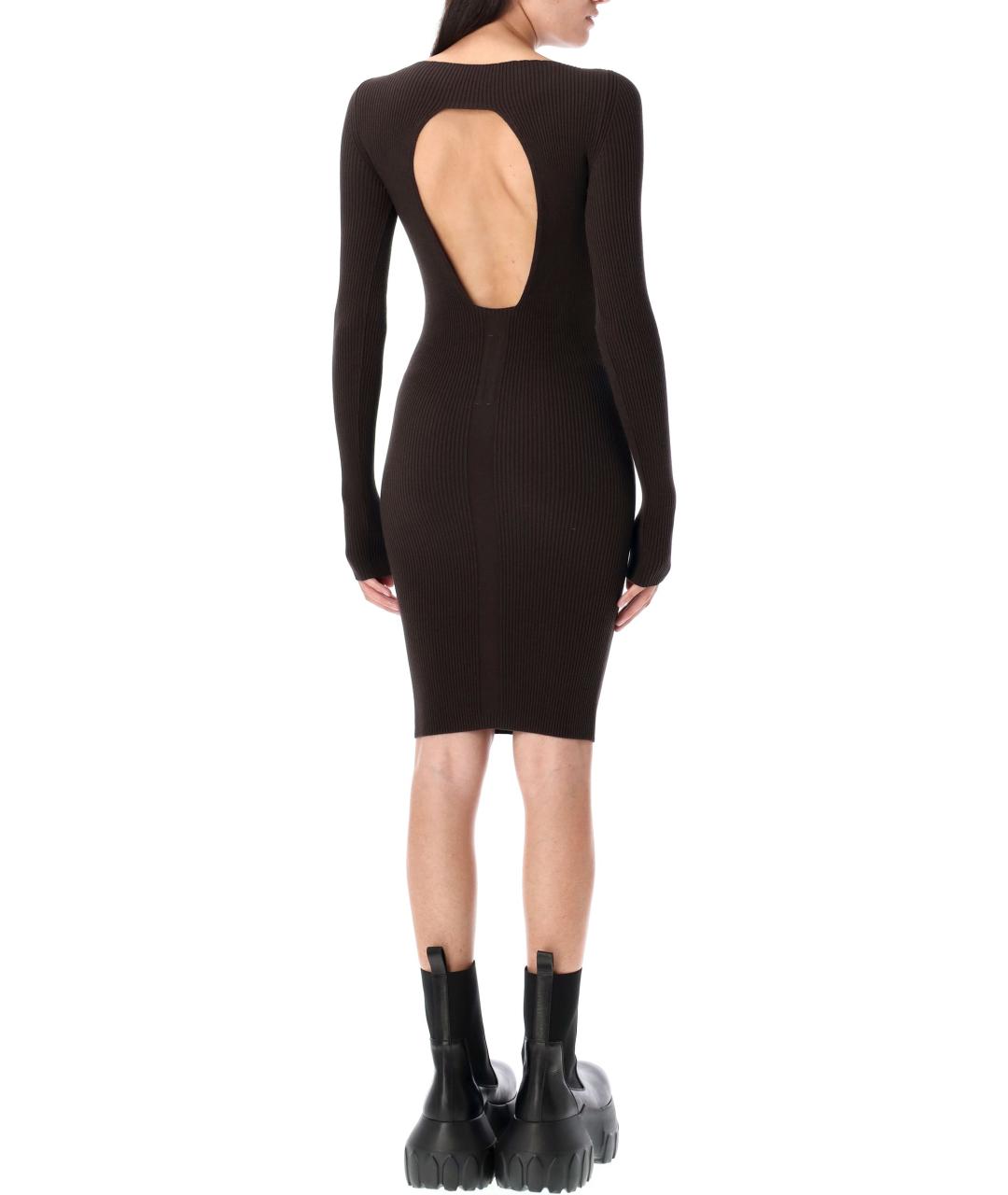 RICK OWENS Коричневое вискозное повседневное платье, фото 2