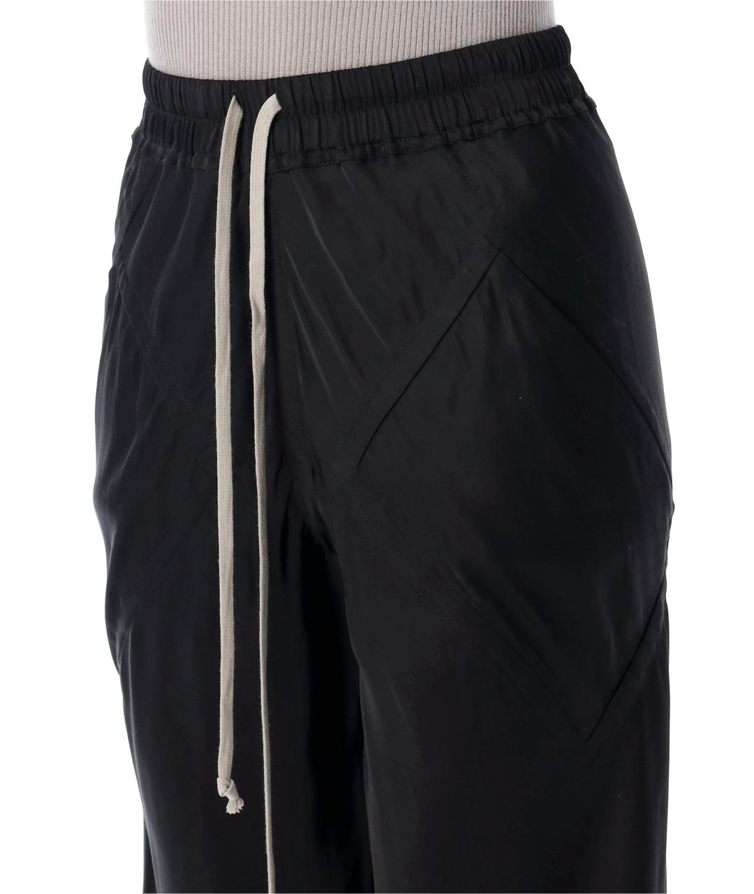 RICK OWENS Черные ацетатные брюки широкие, фото 3