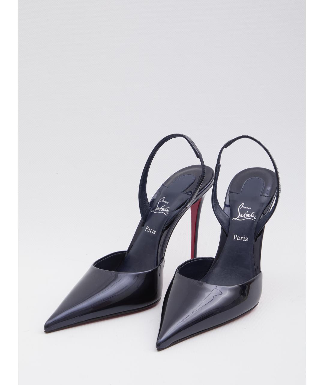 CHRISTIAN LOUBOUTIN Синие туфли из лакированной кожи, фото 2