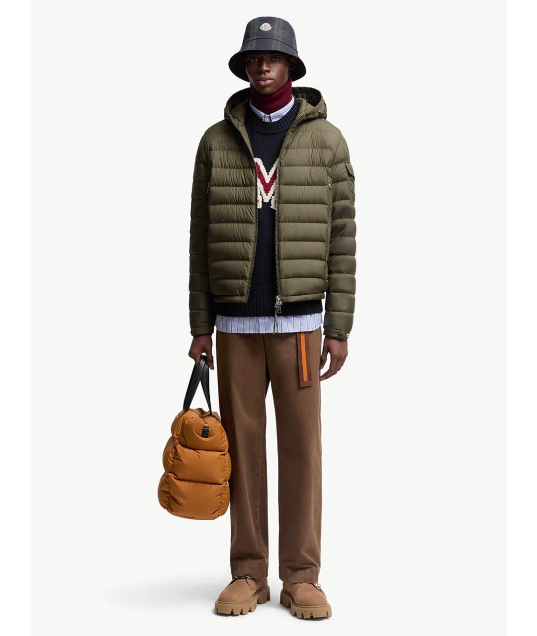 MONCLER Зеленая полиэстеровая куртка, фото 2