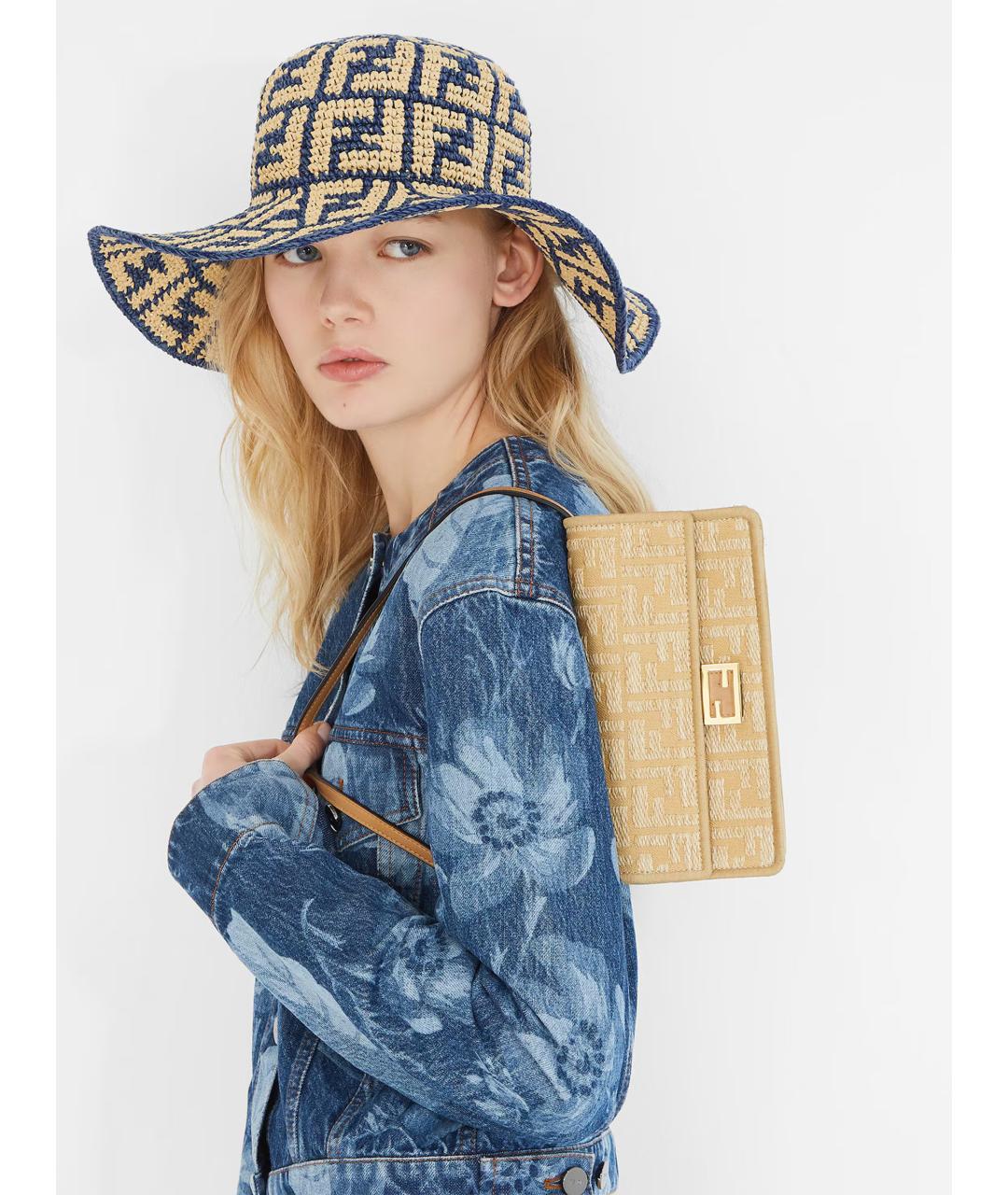 FENDI Синяя хлопковая панама, фото 2