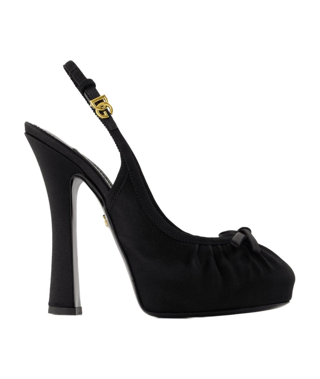 DOLCE&GABBANA Черные текстильные туфли, фото 2