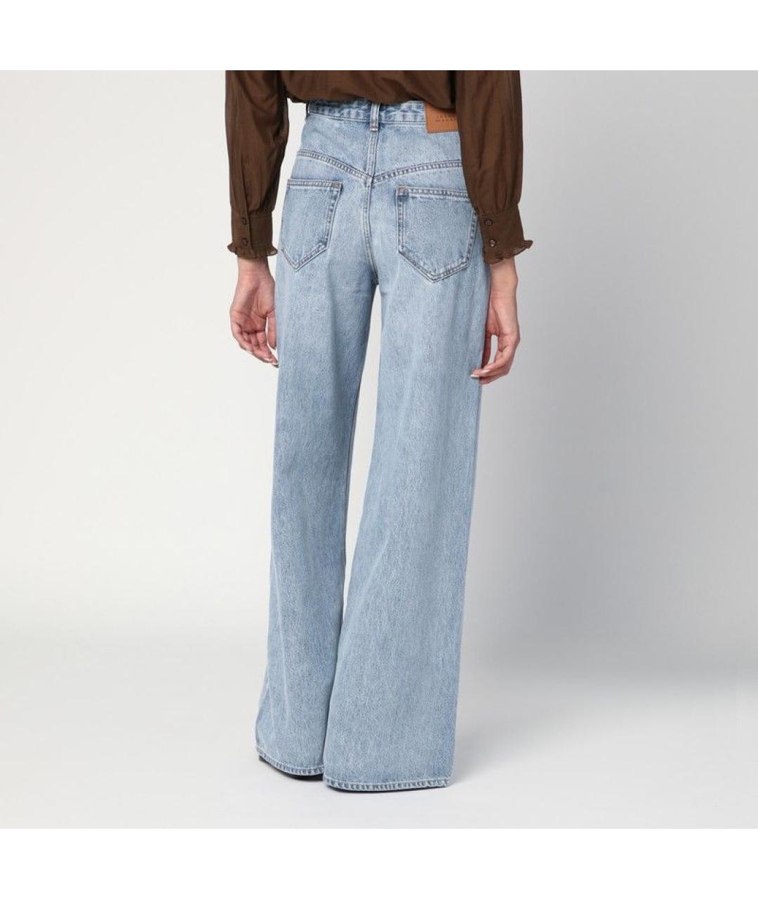 ISABEL MARANT Голубые хлопковые прямые джинсы, фото 3