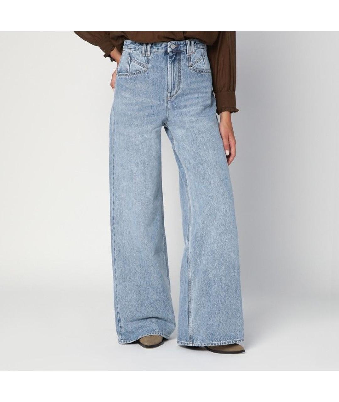 ISABEL MARANT Голубые хлопковые прямые джинсы, фото 2