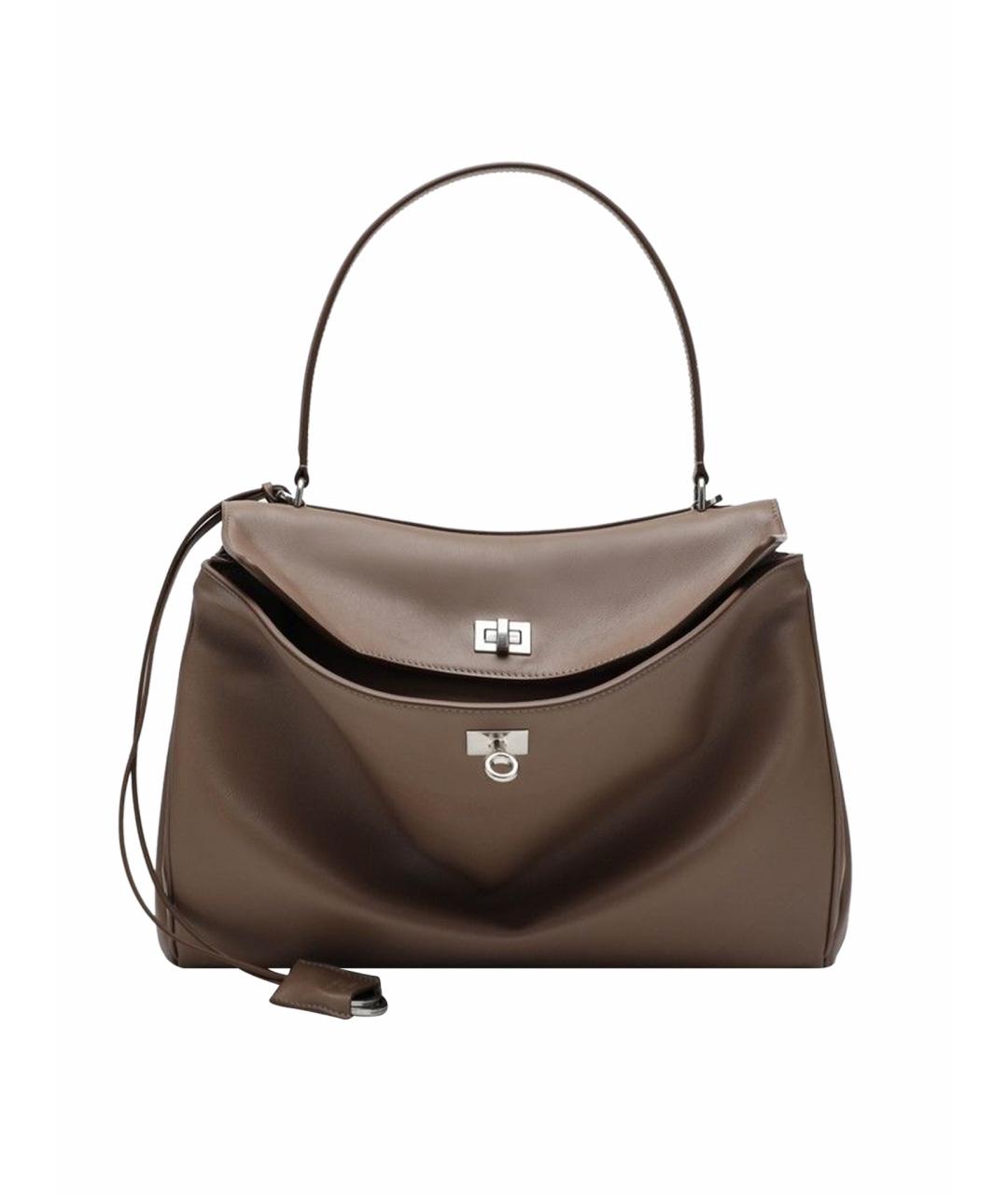 BALENCIAGA Коричневая кожаная сумка тоут, фото 1