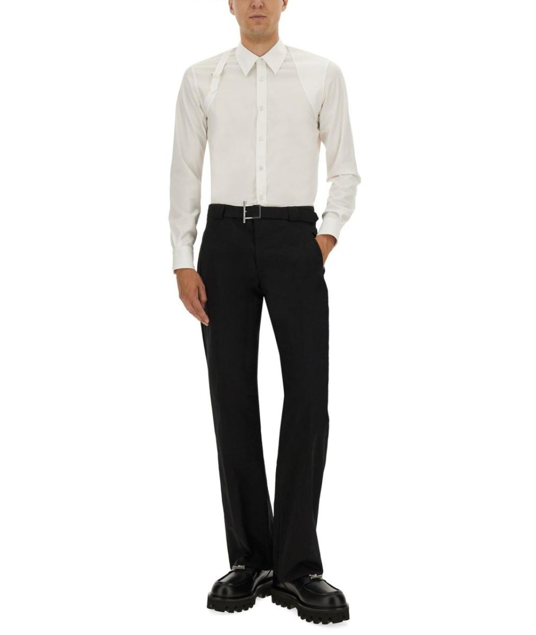 ALEXANDER MCQUEEN Черные хлопковые классические брюки, фото 3